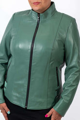 Women's leather jacket Adelina Green